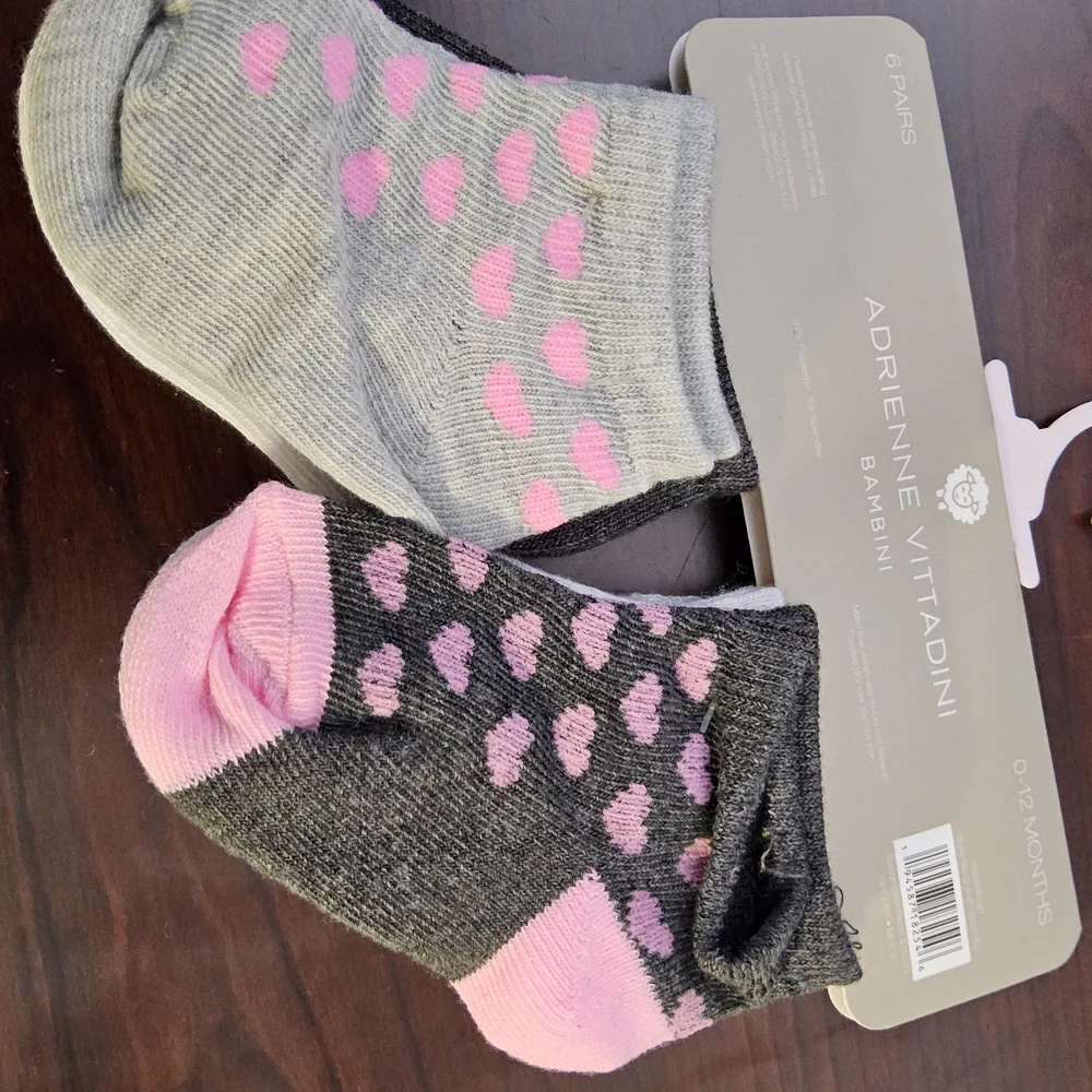 NWOT Size 0/12 months Adrienne Vittadidni Baby Socks 2 packs 12 pair total